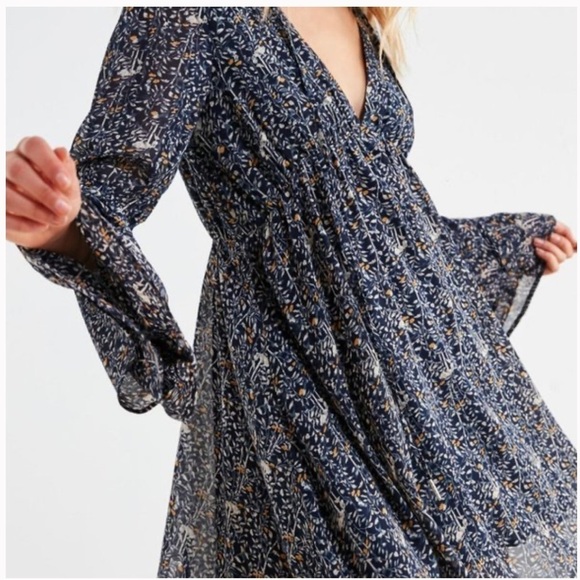 NWT Urban Outfitters Lucca Couture Empire Waist Bell-Sleeve Dress - Picture 1 of 8